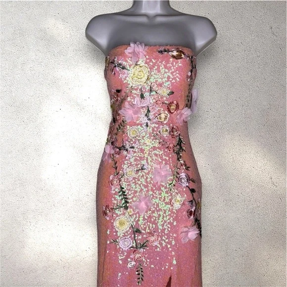 Windsor Strapless Floral Orange Pink Sequin Formal Dress Nwt -  gipsstuckaturer.se